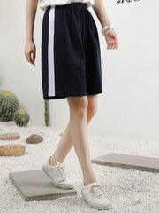 School Uniform Pants Single Stripe Five Cropped Pants Wide White Stripe Sports Men and Women Junior High School Students Summer Thin School Uniform Shorts - I NOW BUY