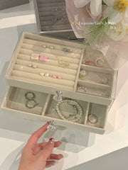 Upgraded Flannel High-End Delicate Ear Jewelry Storage Box - I NOW BUY