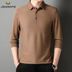 Men's Summer Cotton Long Sleeve Casual Polo Shirt - I NOW BUY