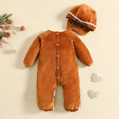 Toddler Gingerbread Man Romper Christmas Cosplay Jumpsuit - I NOW BUY