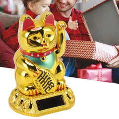 Lucky Cat Waving Arm Chinese Lucky Cat Decoration Waving Arm Solar Light Induction Statue Figurine For Home Car Ornaments - I NOW BUY