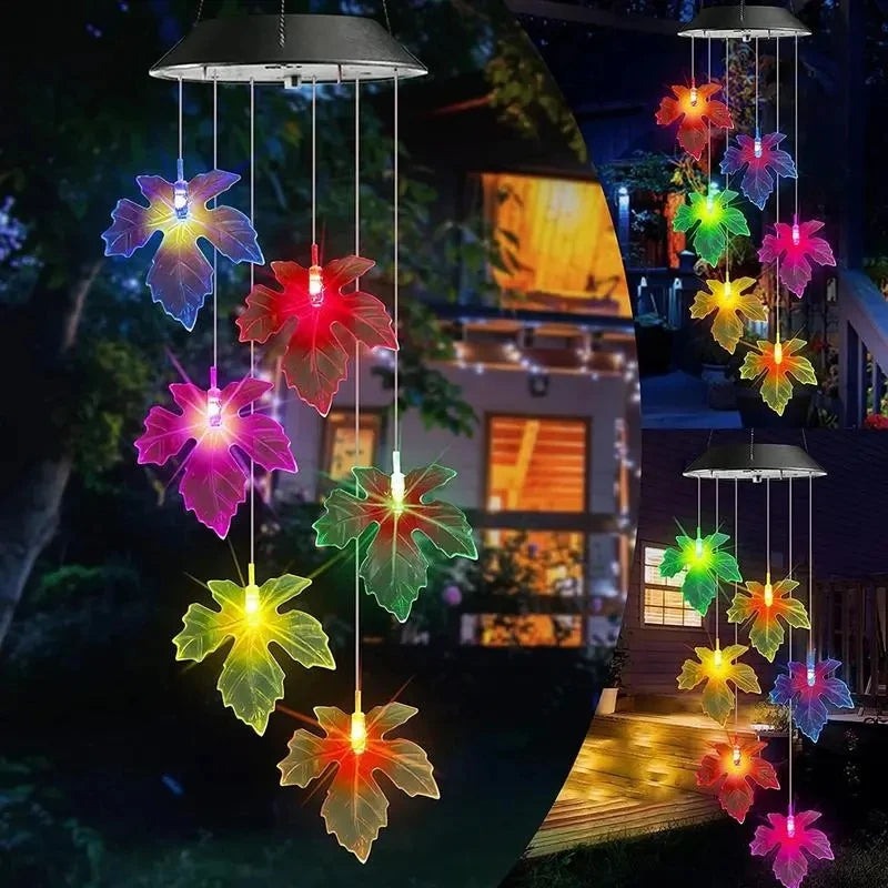 LED Solar Wind Chime Crystal Ball Hummingbird Wind Chime Light Color Changing Waterproof Hanging Solar Light for Home Garden - I NOW BUY