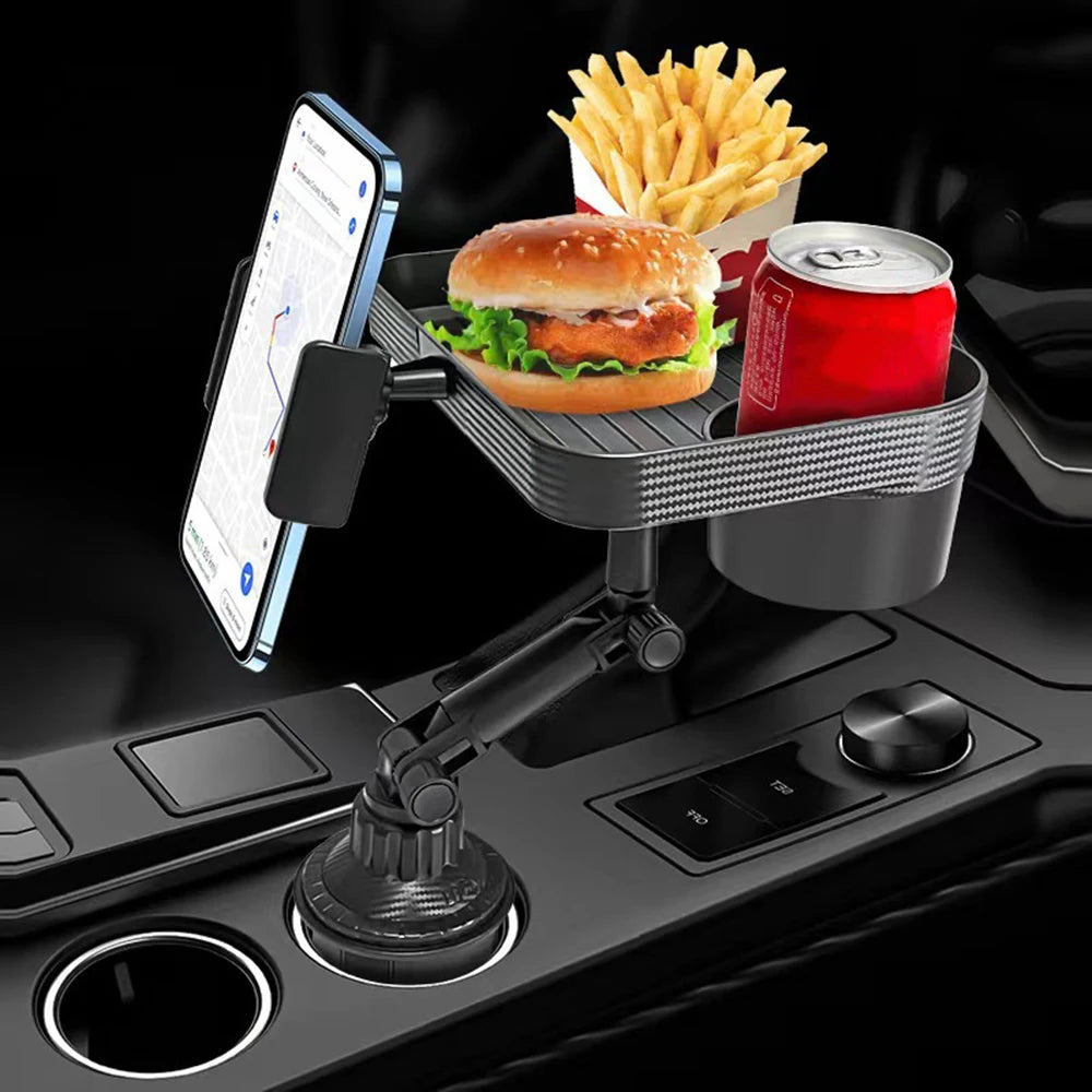 Car Cup Phone Holder Stand Mount Tray 360 Degree Rotation Table Slot Food Organized Adjustable Drink Accesories for phone - I NOW BUY