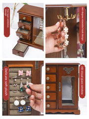 Jewelry Storage Box Multi-Layer Large Capacity Retro Chinese Wooden Ornament Eardrops Earrings Necklace Ring Solid Wood Grain - I NOW BUY