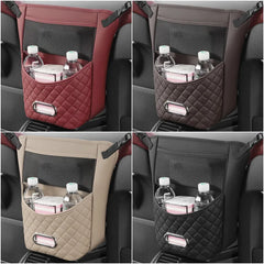 Auto Seat Middle Box PU Leather Car Seat Middle Box Hanger Storage Bag Phone Tissue Drink Purse Holder Interior Accessories - I NOW BUY