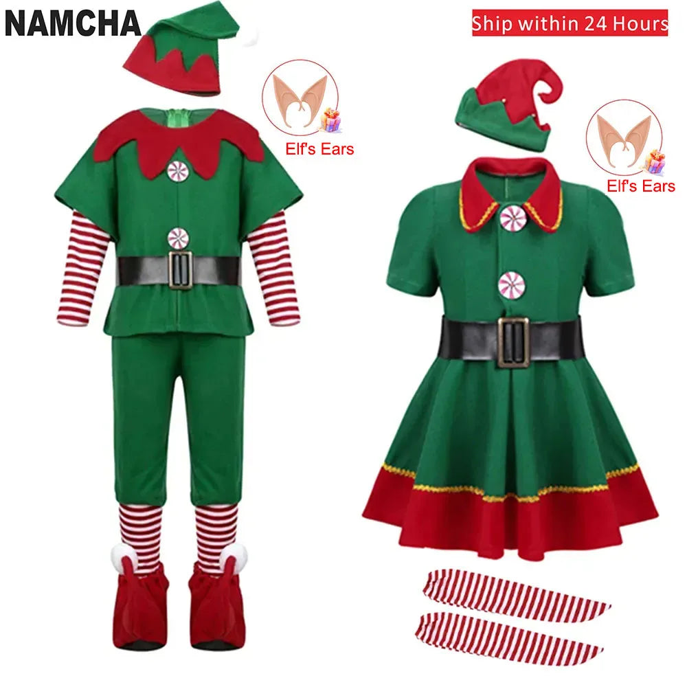 Christmas Santa Claus Elf Cosplay Family Costume Set - I NOW BUY