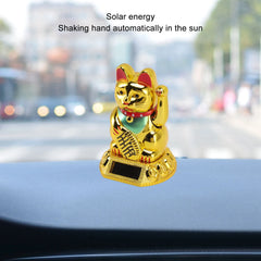 Lucky Cat Waving Arm Chinese Lucky Cat Decoration Waving Arm Solar Light Induction Statue Figurine For Home Car Ornaments - I NOW BUY