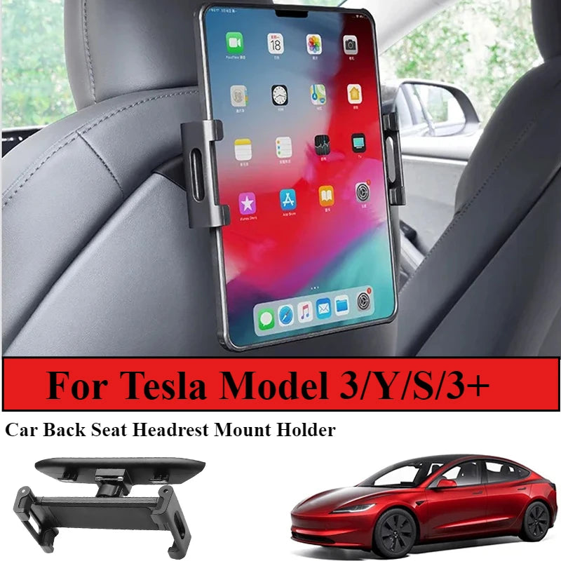 Car Back Seat Headrest Mount Holder For Tesla Model 3/Y/S/3+ 360 Rotation Tablet PC Auto Model3 Highland 2024 Phone Holder Stand - I NOW BUY