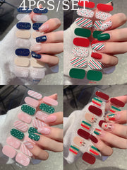 16Tips Christmas Gel Nail Stickers Durable Materials Nail Decal Not Easy To Fall Off Popular Nail Art Nail Art Stickers - I NOW BUY