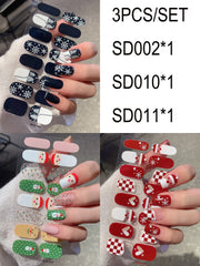 16Tips Christmas Gel Nail Stickers Durable Materials Nail Decal Not Easy To Fall Off Popular Nail Art Nail Art Stickers - I NOW BUY