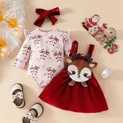 Toddler Boy Christmas Santa Print Romper & Pants Set - I NOW BUY