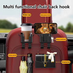 1Pc Car Seat Headrest Hook Hanger Organizer With Cup Holder Phone Holder For Handbag Fit Universal Car Accessories - I NOW BUY