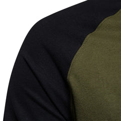 Men's Cotton Long Sleeve O-Neck Patchwork Casual Tee - I NOW BUY